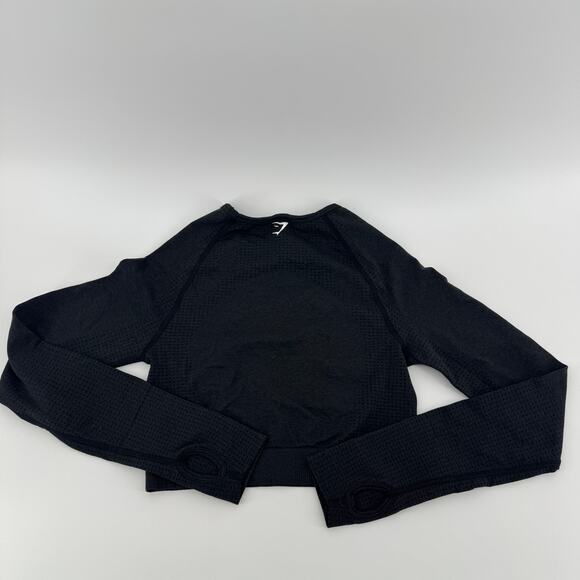 Gymshark Adapt Fleck Seamless Long-Sleeve Crop Top Size Small Athleisure Gym - Picture 4 of 7